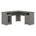 Bush Furniture Cabot L Shaped Computer Desk in Modern Gray | Corner Table with Drawers and Storage for Personal Home Office Work