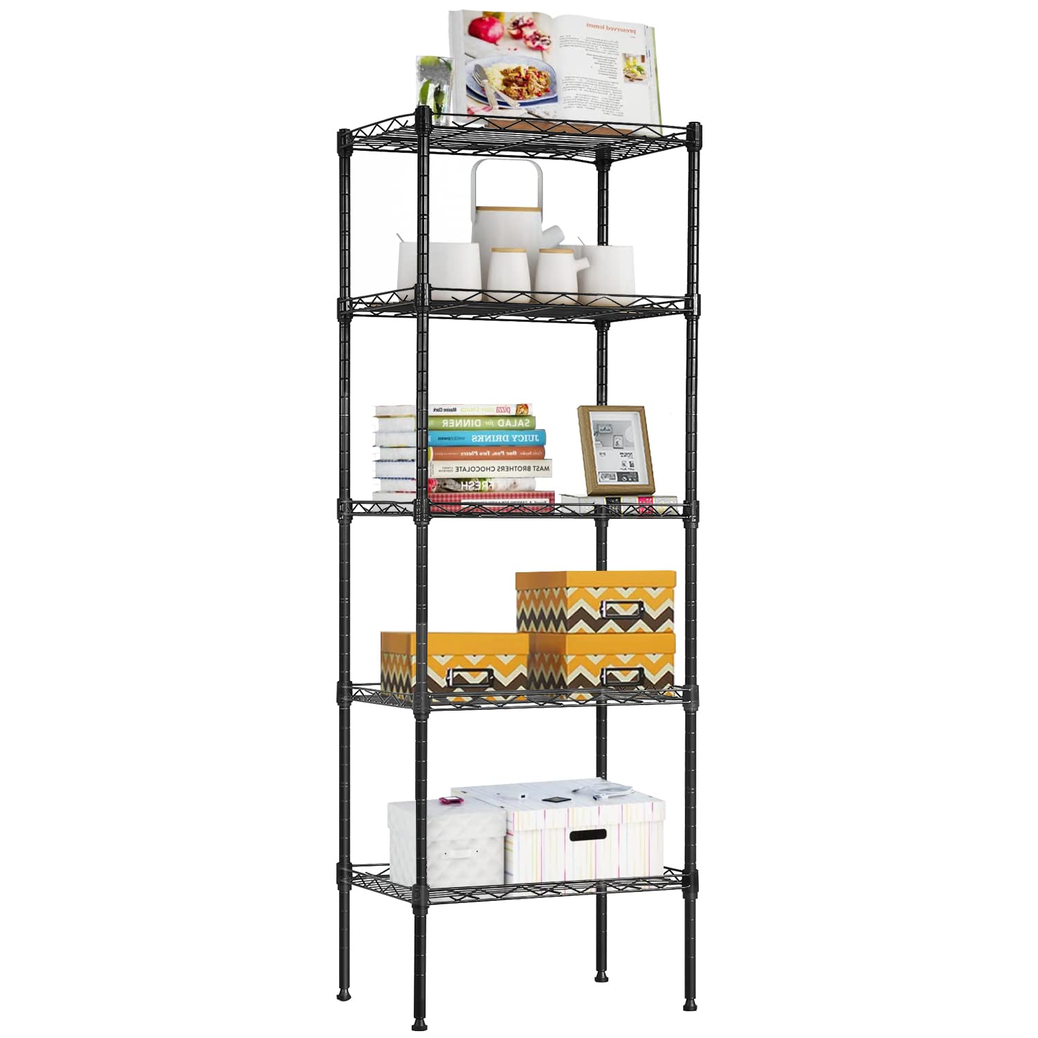Adjustable NSF-Certified Metal Shelf Wire Shelving Unit Storage for Small Places Restaurant Garage Pantry Kitchen Garage Rack (B