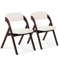 YUUIJOAA 2-Pack Folding Chairs with Cushion, Linen Padded Foldable Chairs, Walnut Wood Frame, Ideal for Indoor/Outdoor Use, Perf