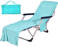 VOCOOL Chaise Lounge Pool Chair Cover Beach Towel Fitted Elastic Pocket Wont Slide (Lakeblue)