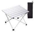 Tesouro Portable Camping Table,Folding Side Table Aluminum Top for Outdoor Cooking, Hiking, Travel, Picnic (Sliver-Large)