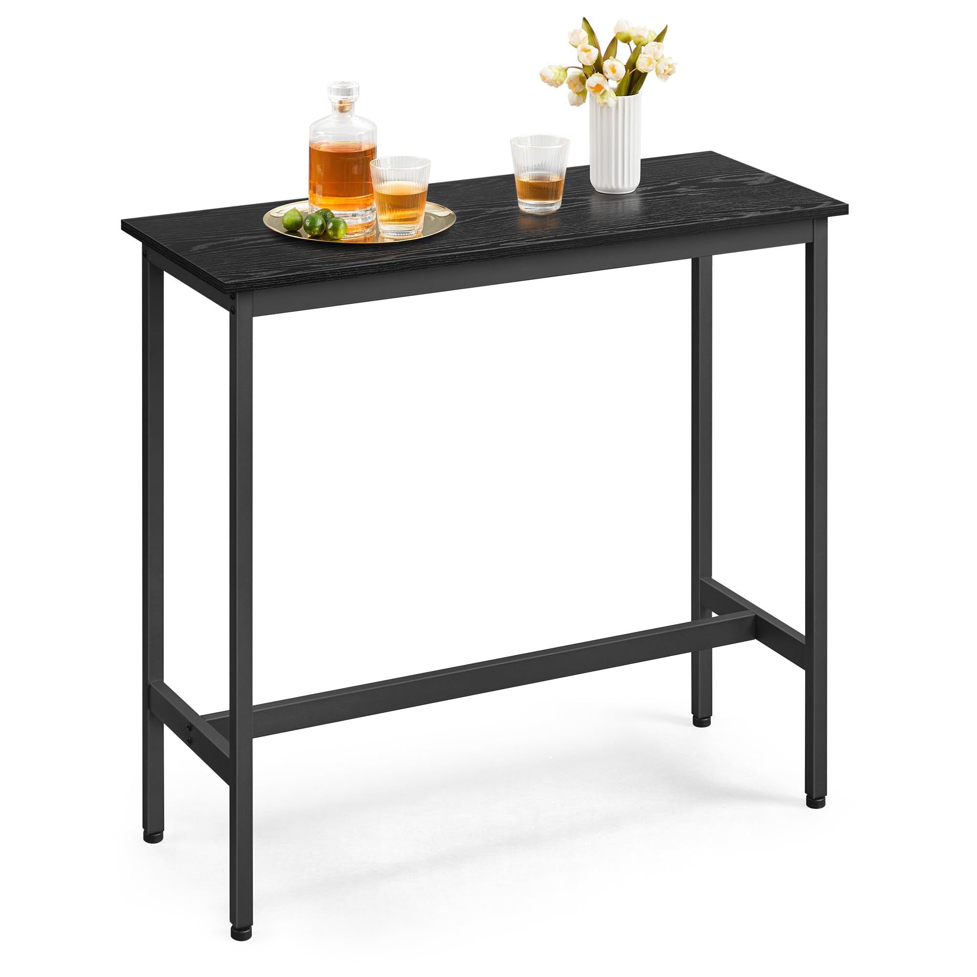 VASAGLE Bar Table, Narrow Long Bar Table, Kitchen Dining Table, High Pub Table, Sturdy Metal Frame, Industrial Design, 15.7 x 39