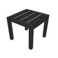 Benjara Josh 18 Inch Side End Table, Polyresin Planks, Jet Black Aluminum Frame