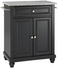 Crosley Furniture Cambridge Wood Top Small Portable Rolling Kitchen Island Storage Cart, Microwave Stand, Mahogany