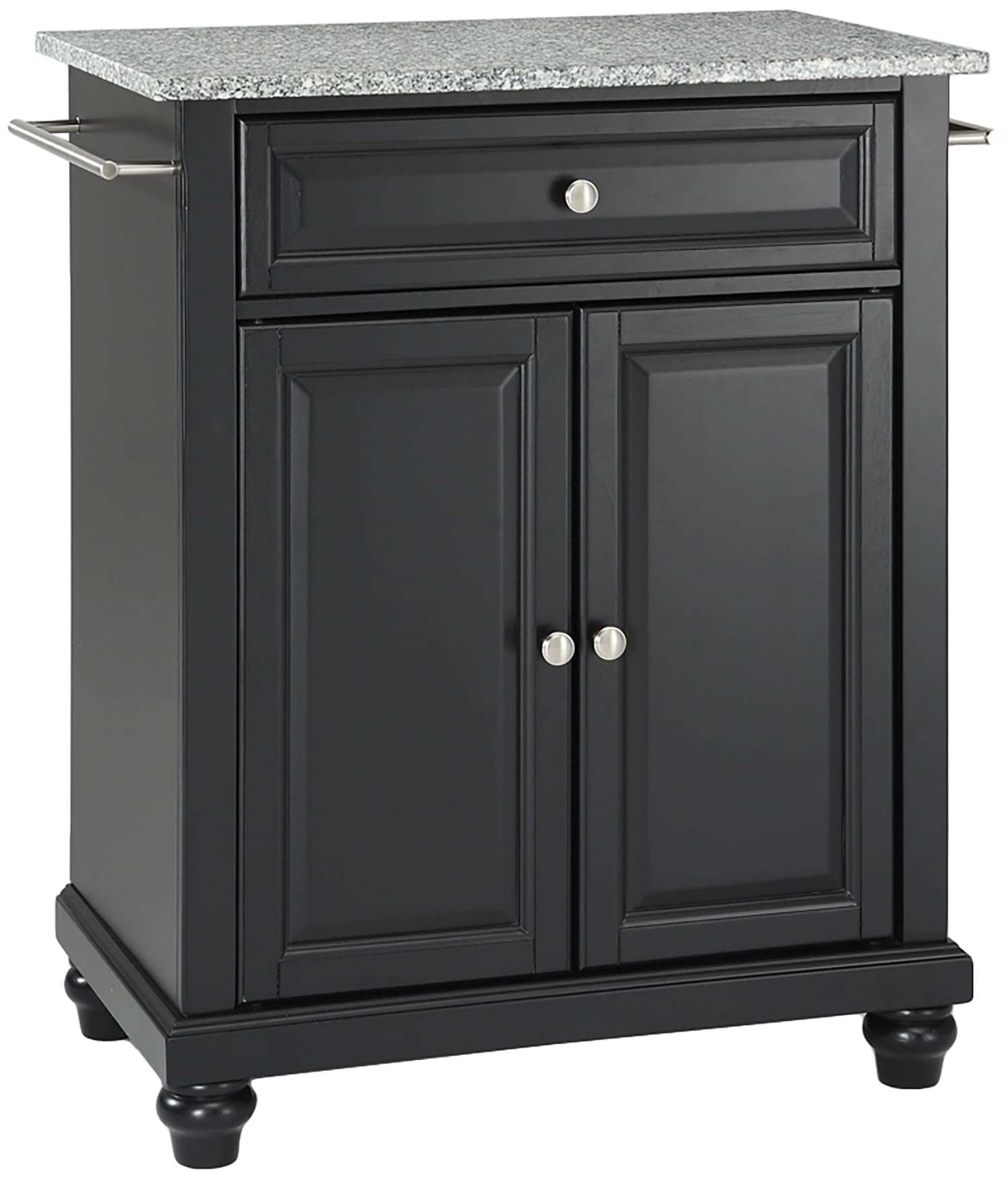 Crosley Furniture Cambridge Wood Top Small Portable Rolling Kitchen Island Storage Cart, Microwave Stand, Mahogany