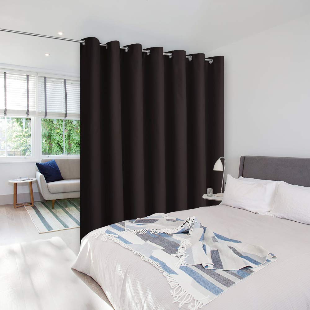 NICETOWN Room Dividers Curtain Screen Partitions, Patio Sliding Door Curtain, Wide Blackout Curtains, Keep Warm Draperies, Slidi
