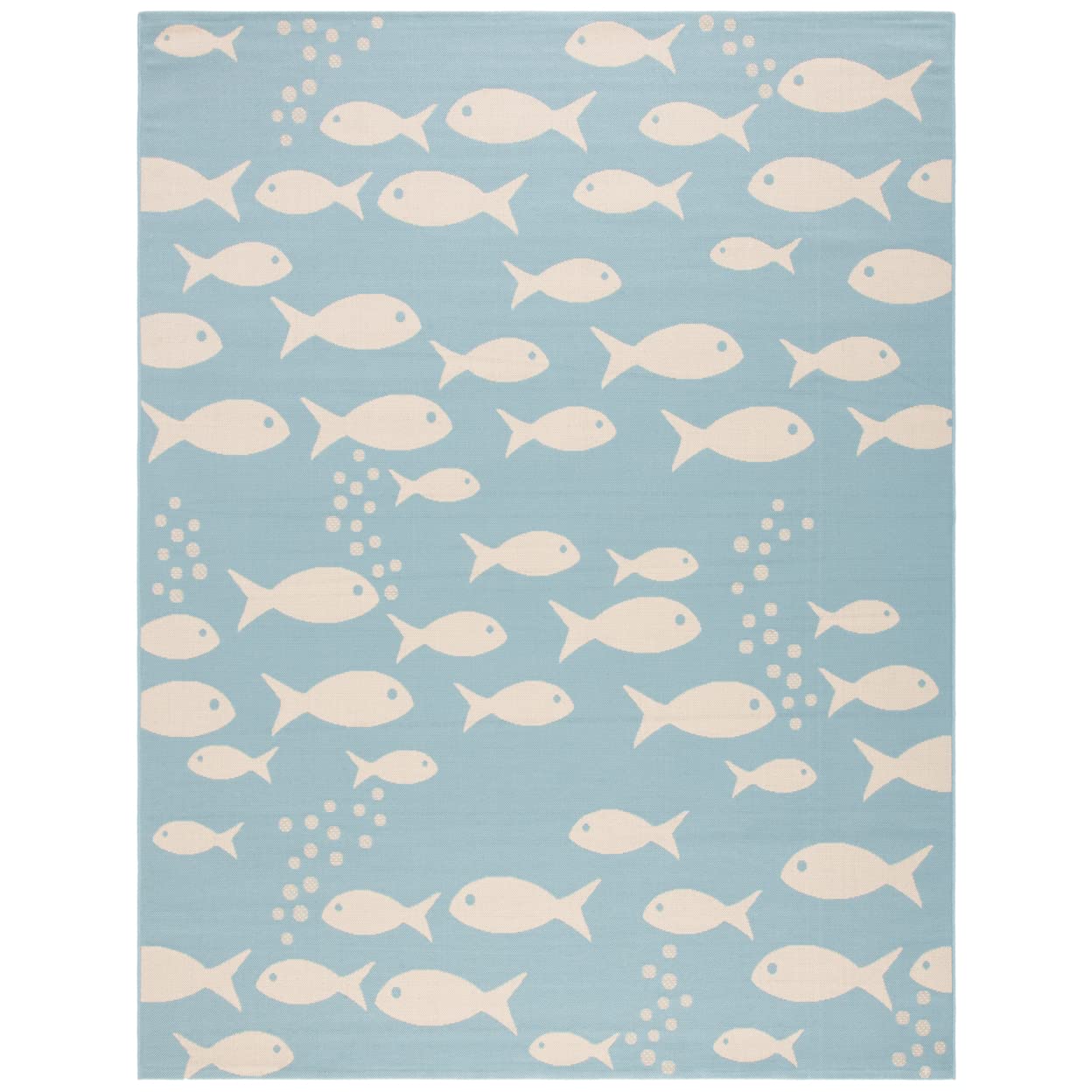 Safavieh Courtyard Collection CY6012 Indoor/Outdoor Non-Shedding Stain ant Patio Backyard Area Rug, 67 x 96, Aqua/Beige
