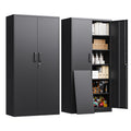 LISSIMO Metal Storage Cabinet with Lock,72  Tall Storage Cabinet with Doors and Adjustable Shelves,Steel Locking Cabinets for Ga