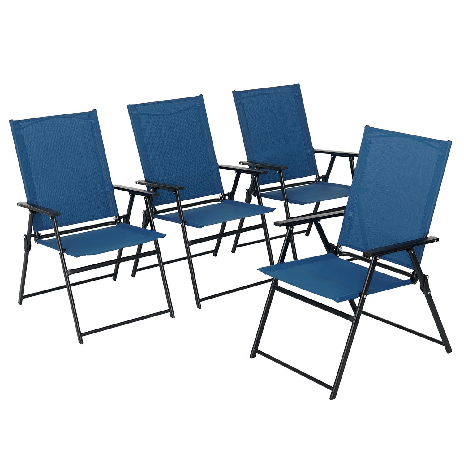 Nixtopia 4 Pcs Patio Dining Chairs with Armrests Folding Outdoor Chairs Used for Camping Garden Backyard Pool Porch - Lightweigh