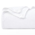 PHF 100% Cotton Waffle Weave Blanket Queen Size 90x90-Lightweight Washed Soft Breathable Blanket Perfect for Summer - Great Blan