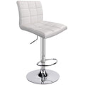 Leopard Modern Square PU Leather Adjustable Bar Stools with Back, Square Back Barstools, Counter Height Swivel Stool - 1 Chair (
