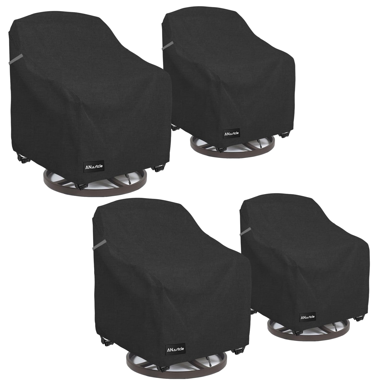 ANartcle Swivel Patio Chair Cover 4 Pack,600D Waterproof Heavy Duty Outdoor Chair Cover(30 W x 34 D x 36 H inches),Patio Furnitu