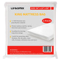 Liyaomix 2 Pack King/Cal King Mattress Bags for for Moving and Disposal, 1.5 Mil 94 x 96 Clear Plastic Mattress Covers, King Siz