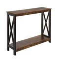 Convenience Concepts Oxford Console Table with Shelf, Barnwood/Black