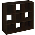 ClosetMaid 9 Cube Laminated Wood Stackable Open Bookcase Display Shelf Organizer for Household, Living Rooms, and Studies, Espre