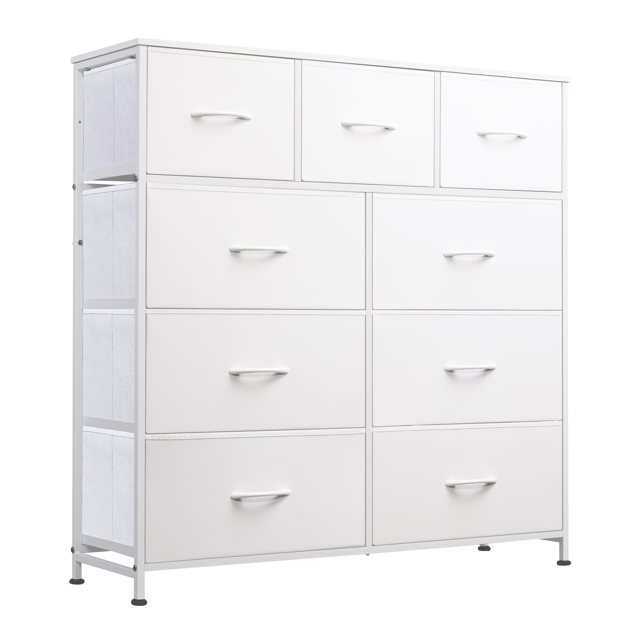 WLIVE 9-Drawer Dresser, Fabric Storage Tower for Bedroom, Hallway, Closet, Tall Chest Organizer Unit for Bedroom with Fabric Bin