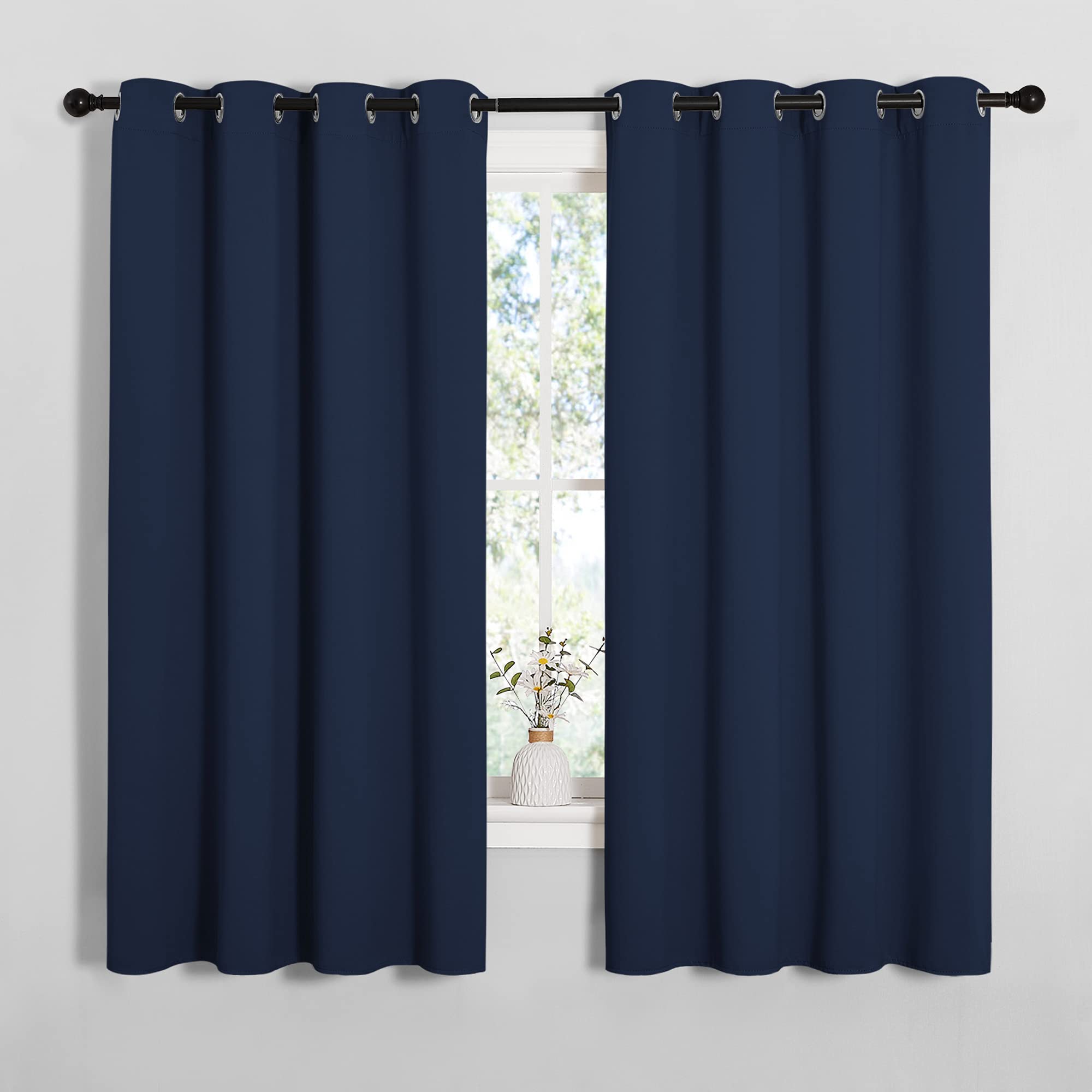 NICETOWN Blackout Draperies Curtains, All Season Thermal Insulated Solid Grommet Top Blackout Curtains/Drapes for Kids Room (Na