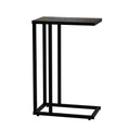 Zhongma Couch Tray Table,C-Shap End Table with Slate Table Top, Solid Real Stone, Side Table,Accent Table for Small Spaces
