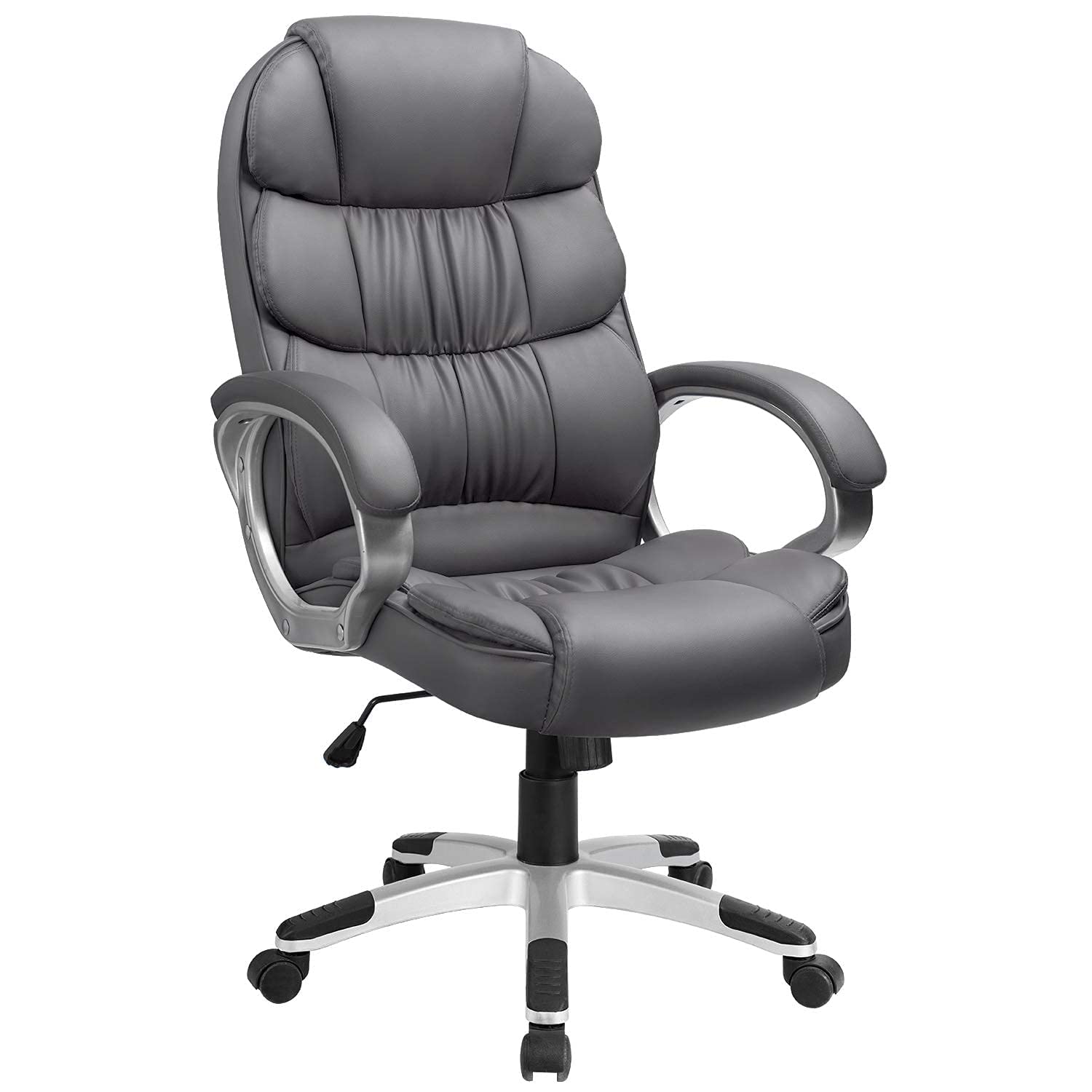 Furmax Leather High Back Office Chair Ergonomic Executive Office Chair Swivel Computer Desk Chair Lumbar Support Soft Cushioned 