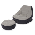 Intex 68564EP Ultra Lounge Inflatable Chair: Built-in Cupholder - Ottoman Foot Rest - 2-in-1 Valve - Flocked Construction - 220l