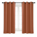 NICETOWN Burnt Orange Blackout Window Curtain for Kitchen Noise Reducing Solid Grommet Window Treatment Drapery/Drape for Hallow