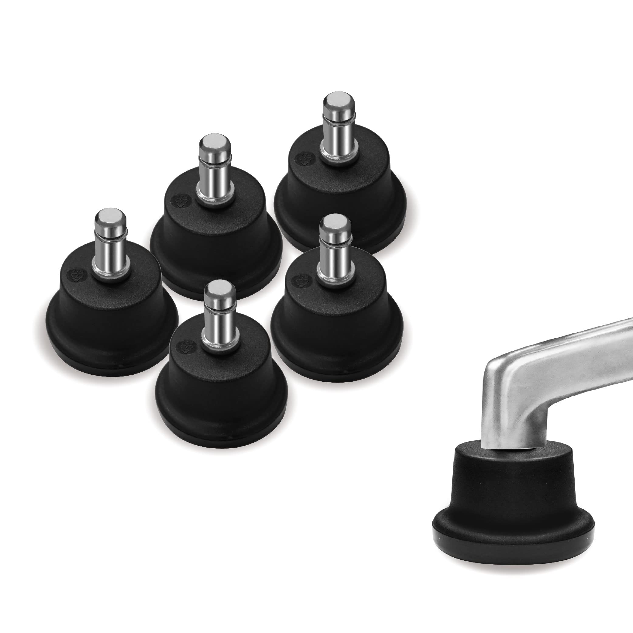 AXL Bell Glides Replacement Office Chair or Stool Swivel Caster Wheels to Fixed Stationary Castors, Replacement Chair Without Wh