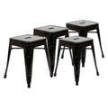 Flash Furniture Metal Dining Table Height Stool - Backless Black Kai Commercial Grade Stool - 18 Inch Stackable Dining Chair - S