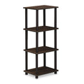 FURINNO Turn-N-Tube Shelf, 3 Space, Walnut/Brown