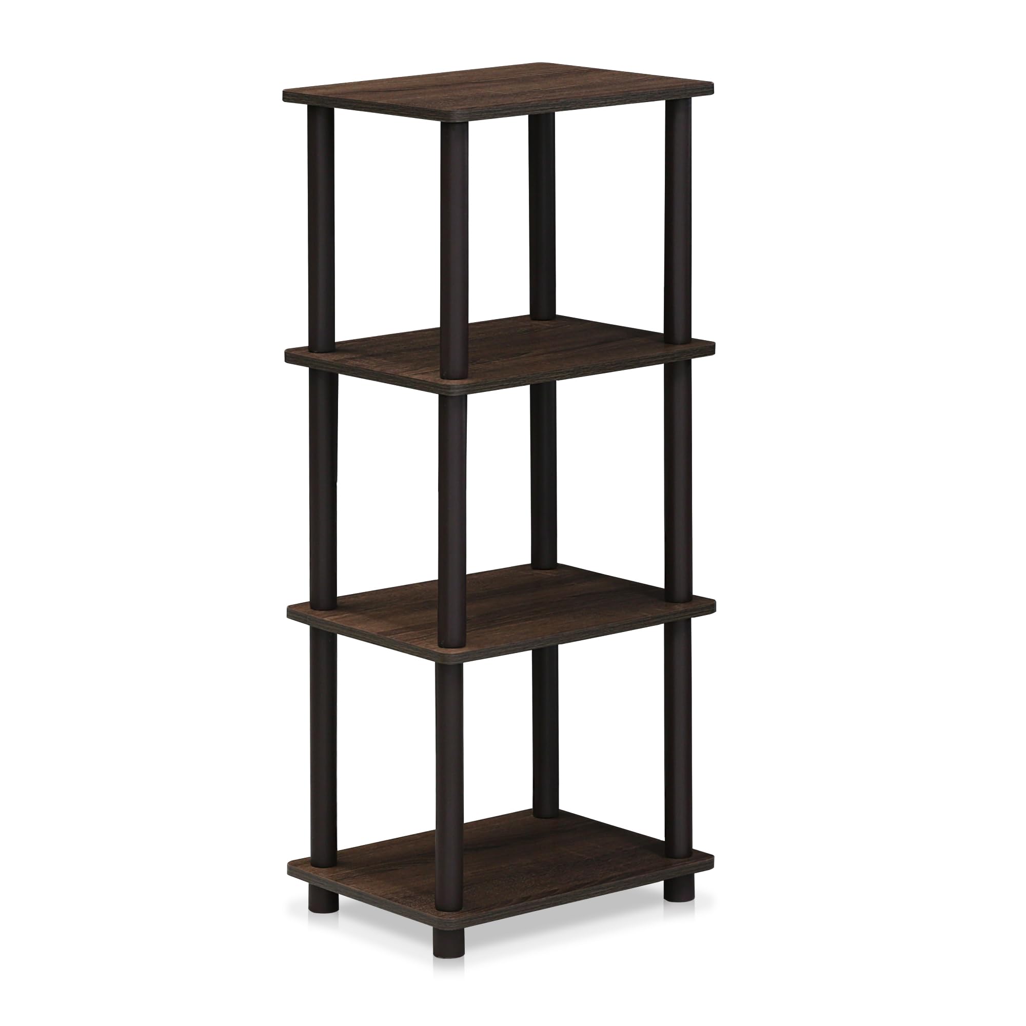 FURINNO Turn-N-Tube Shelf, 3 Space, Walnut/Brown