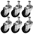 FactorDuty 6 Pack Heavy-Duty 2 Swivel Caster Wheels for Creeper Service Cart Stool Post Mount
