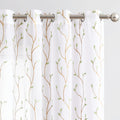 jinchan Sheer Curtains 84 inch Long 2 Panels Green on White Sheer Floral Embroidered Curtains for Living Room Light Filtering Em