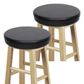 Shinnwa Bar Stool Cushion Set of 2 Round Foam Padded Seat Cushions Waterproof Leather Bar Stool Covers with Elastic and Non Slip