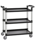 VEVOR Utility Cart, 500 lbs Load Capacity, 3-Tier Utility Plastic Cart with 360 Swivel Wheels (2 with Brakes), 31.1 x 19.3-inch 