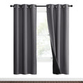NICETOWN Grey Full Shade Curtain Panels, 37 Wide x 70 Long, Gray, Pair of Thermal Insulated & Energy Efficiency Blackout Curtain