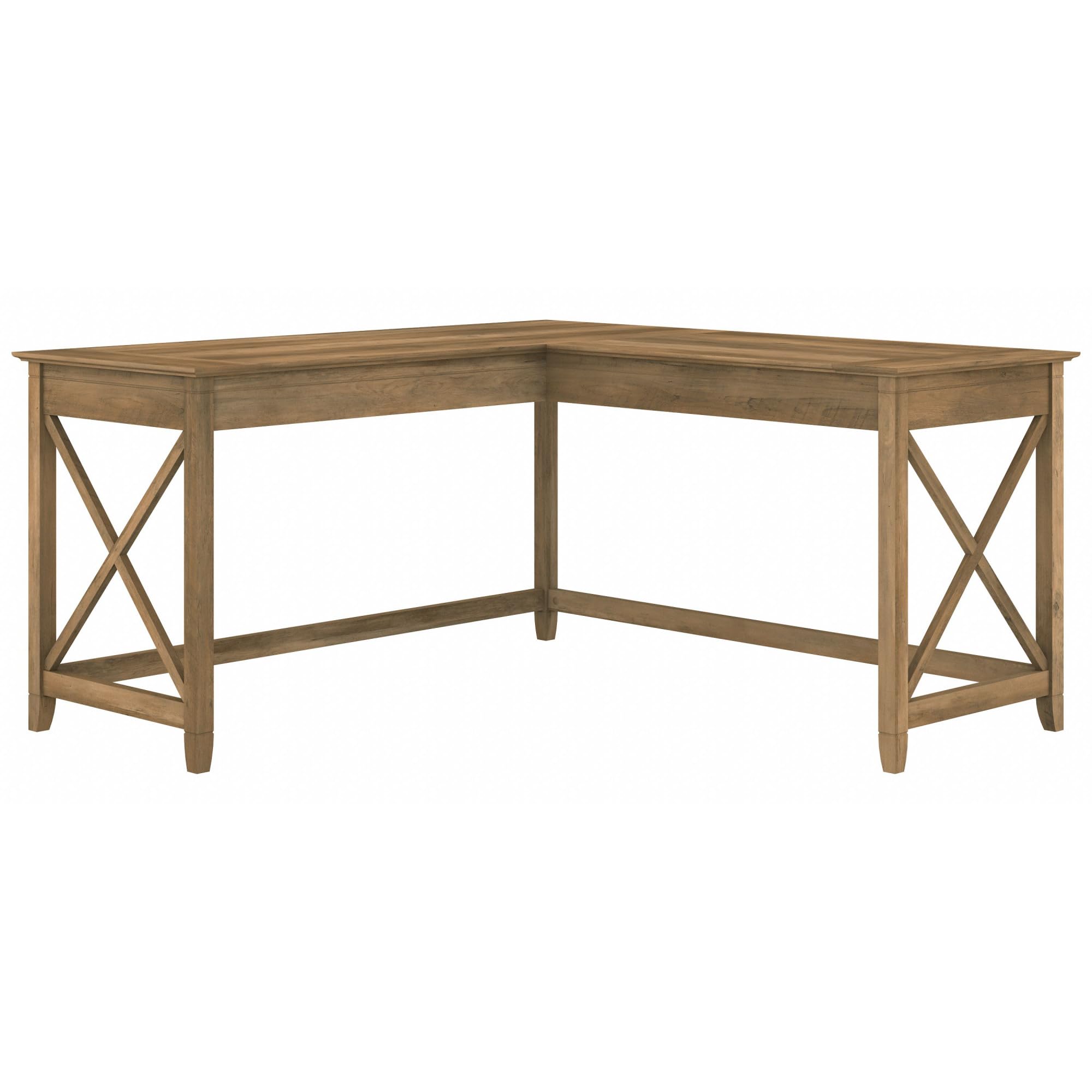 Bush Furniture Key West 60W Modern Farmhouse L Shaped Desk in Reclaimed Pine | 60-Inch Corner Table for Home Office