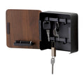 Yamazaki Home Square Magnetic Cabinet Accented Keychain Organizer | Steel + Wood | Key Storage, One Size, Walnut