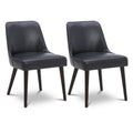 CHITA Mid-Century Modern Dining Chair, Upholstered Fabric Accent Chair, Set of 2,Dark Blue in Fabric