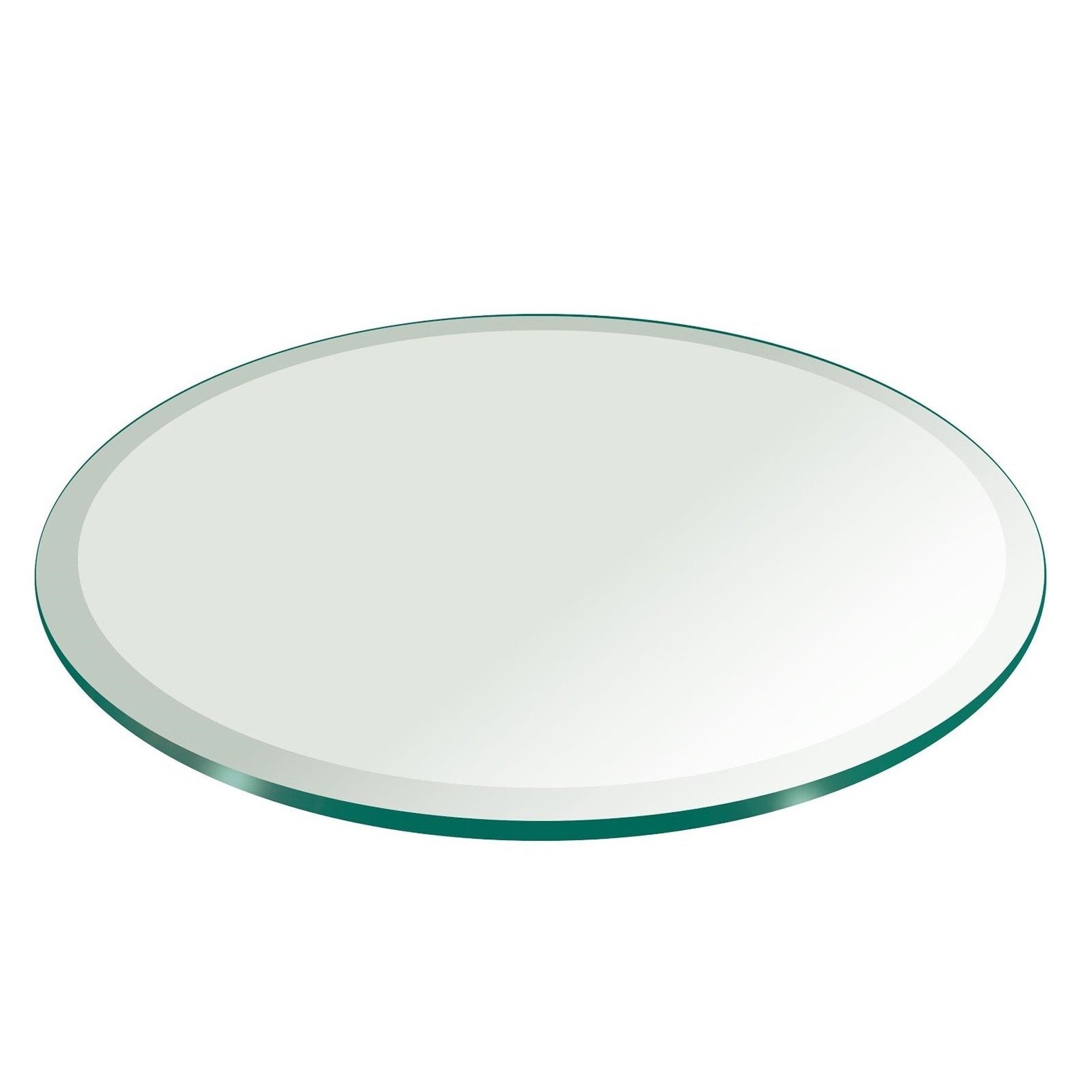 17 Inch Round Glass Table Top 3/8 Thick Tempered Beveled Edge by Fab Glass and Mirror