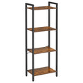 VASAGLE 4-Tier Tall Bookshelf, Narrow Bookcase with Steel Frame, Skinny Book Shelf for Living Room, Home Office, Study, 9.4 x 15
