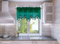 Solid Faux Silk Swag Waterfall Cascade Ascot Window Curtain Valance w/Tassels Trim 55  x18  Wave (1, Hunter Green)