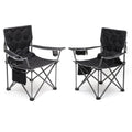 SUNNYFEEL Oversized Folding Camping Chair 2 Pack 500 LBS Heavy Duty Lawn Chairs with Black Portable Folding with Armrest, Cup Ho