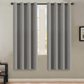 H.VERSAILTEX Insulated Thermal Blackout 72-Inch Long Grey Curtain Panels Pair - Nickel Grommet Window Drapes for Bedroom/Living 