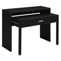 Convenience Concepts Newport JB Console/Sliding Desk with Drawer and Riser, White