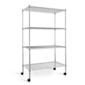 Simple Deluxe Heavy Duty 4-Tier Shelving with Wheels, 35.43 W x 17.72 D x 61.02 H Adjustable Steel Organizer Wire Rack, 1400 Lbs