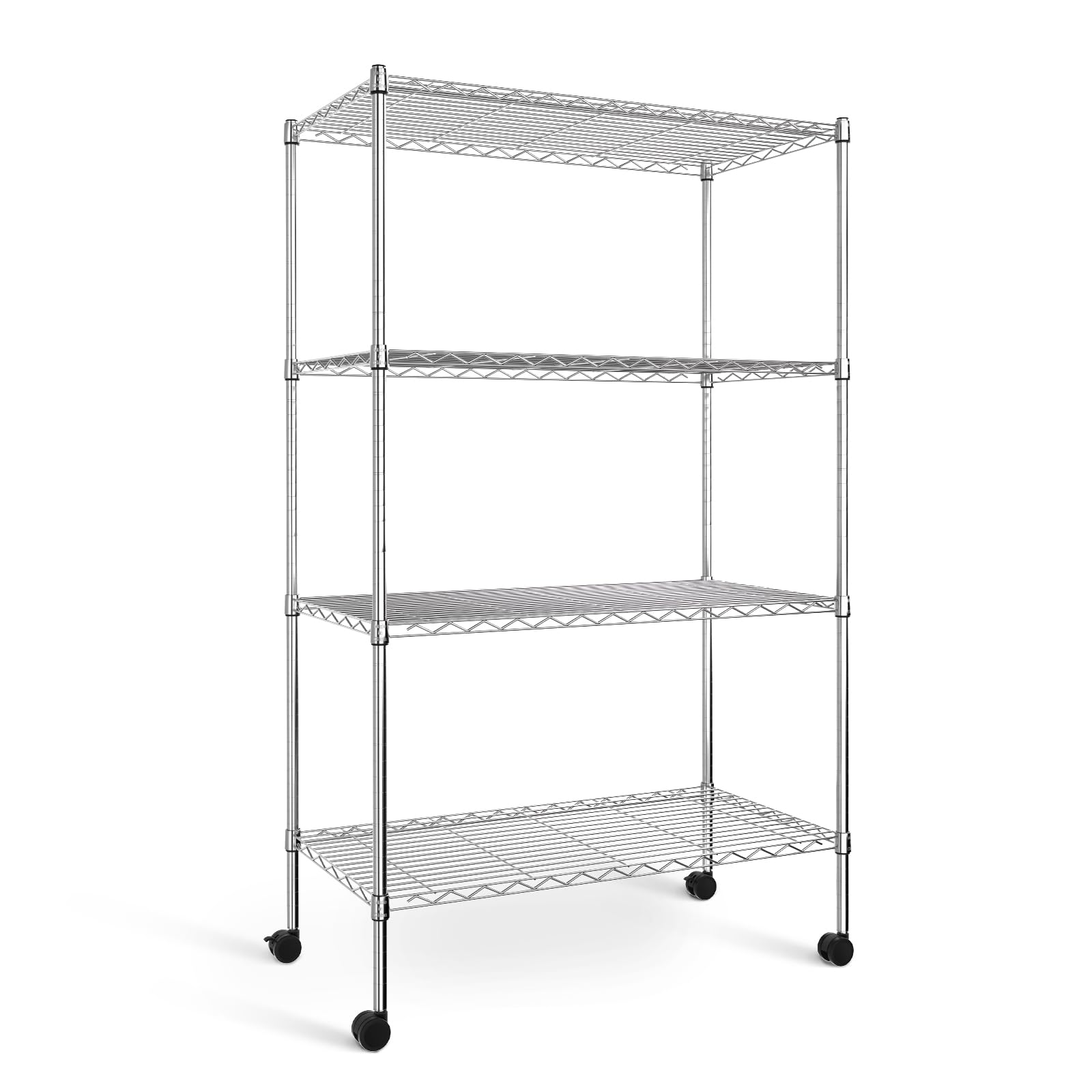 Simple Deluxe Heavy Duty 4-Tier Storage Shelving Unit, 35.83 W x 13.98 D x 55.91 H, 1000 Lbs Loading Capacity, Chrome