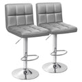 Homall Bar Stools Modern PU Leather Adjustable Swivel Barstools, Armless Hydraulic Kitchen Counter Bar Stool Extra Height Square