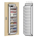 KEEPJOY 10 Tiers White Over Door Shoe Organizer Storage, Hanging Shoe Holder for Door with Large Deep Pockets, Fit 20-30 Pairs S