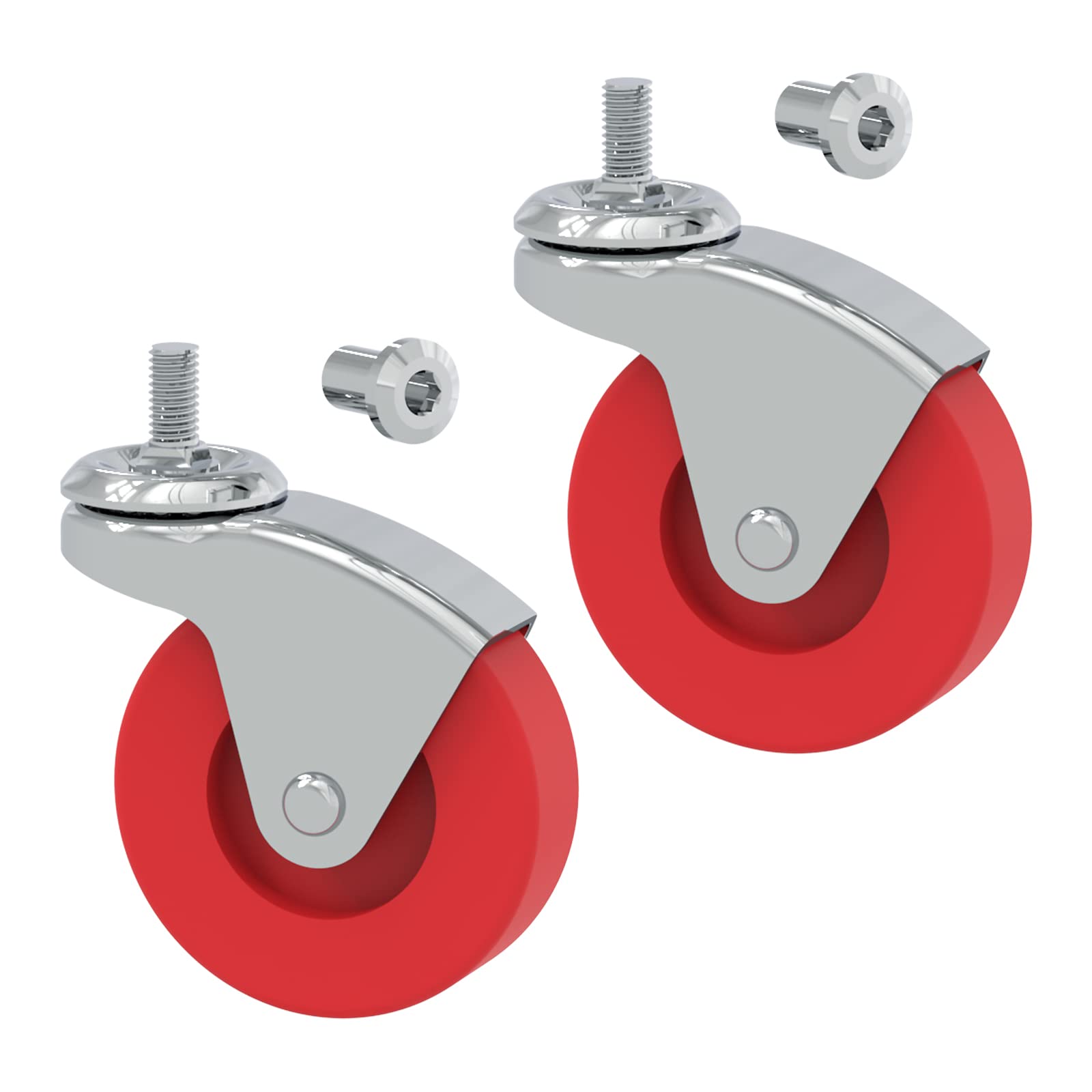 BIG RED 2 Pack 2.5 Swivel Caster Wheel for Creeper Service Utility Cart Stool Post Mount, TR6551
