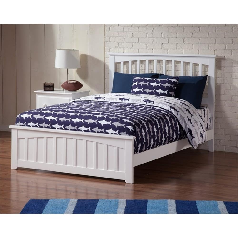 Atlantic Furniture Mission Full Spindle Bed in White