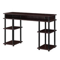 Convenience Concepts Designs2Go No-Tools Student Desk with Shelves in Espresso Wood Finish